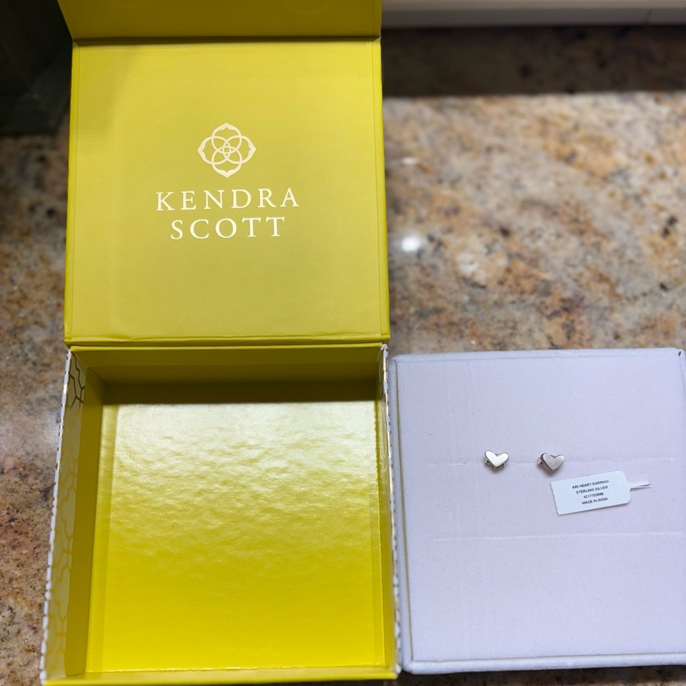 Kendra Scott Sterling Silver Heart Earrings